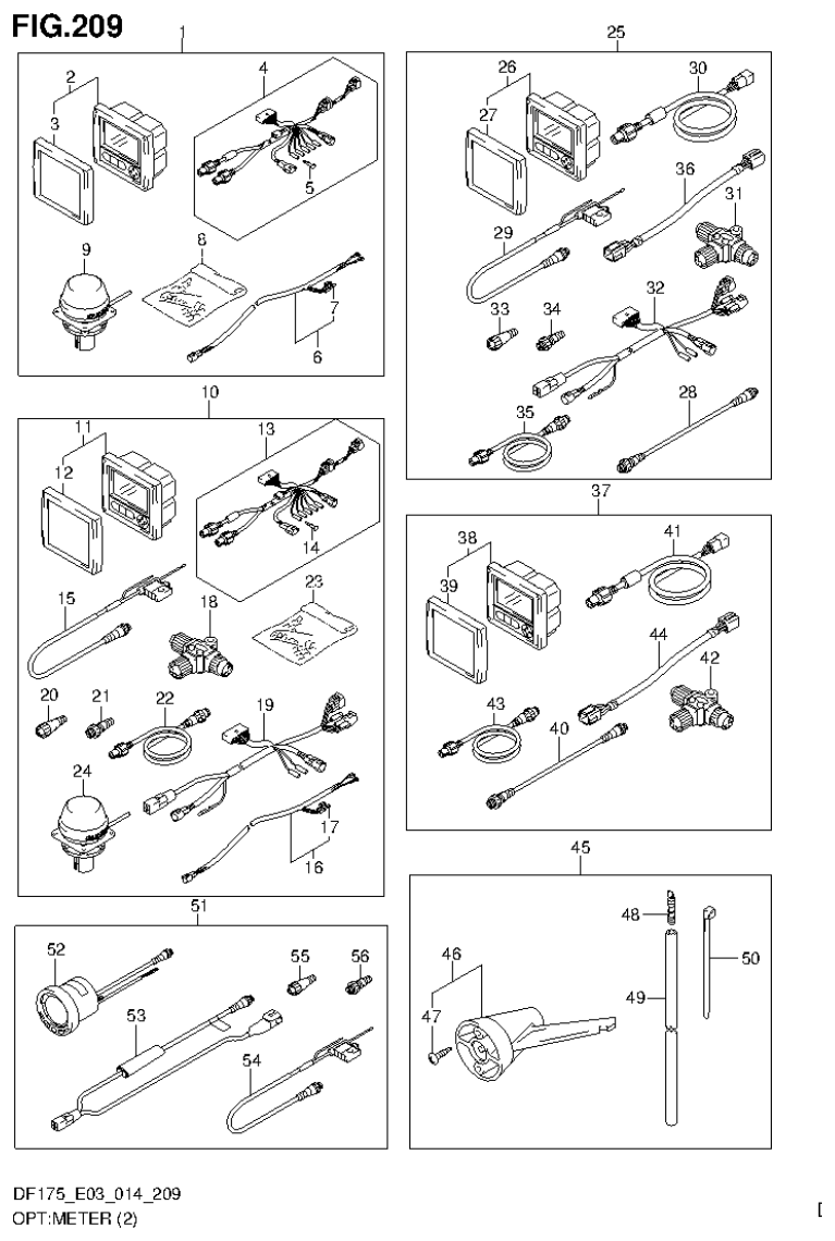 Suzuki DF175ZG OPT:METER (2) (DF150ZG E03) parts diagram